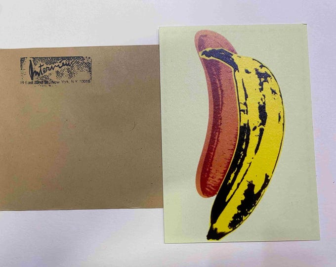 Andy Warhol postcard INTERVIEW silkscreen cm 15x10 certificate TIM HUNT ex director Warhol Estate