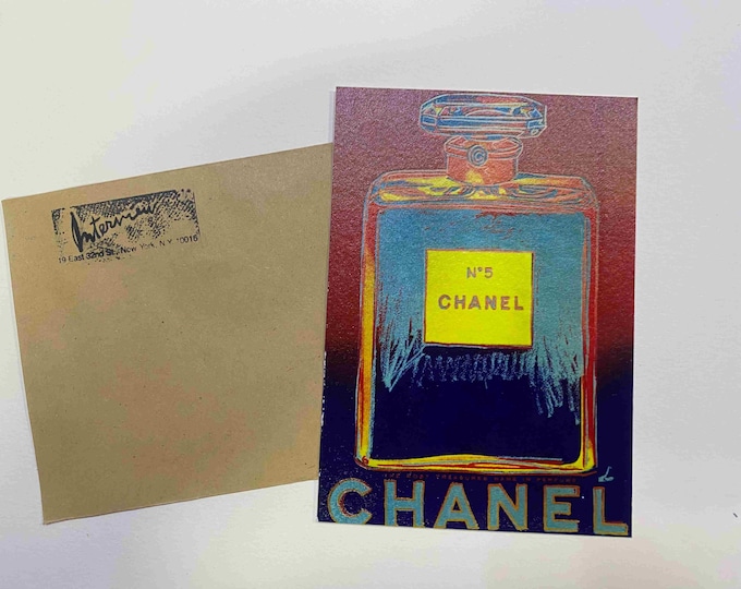Andy Warhol postcard INTERVIEW silkscreen cm 15x10 certificate TIM HUNT ex director Warhol Estate