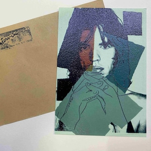 Cartão postal de Andy Warhol ENTREVISTA serigrafia cm 15x10 certificado TIM HUNT ex-diretor Warhol Estate