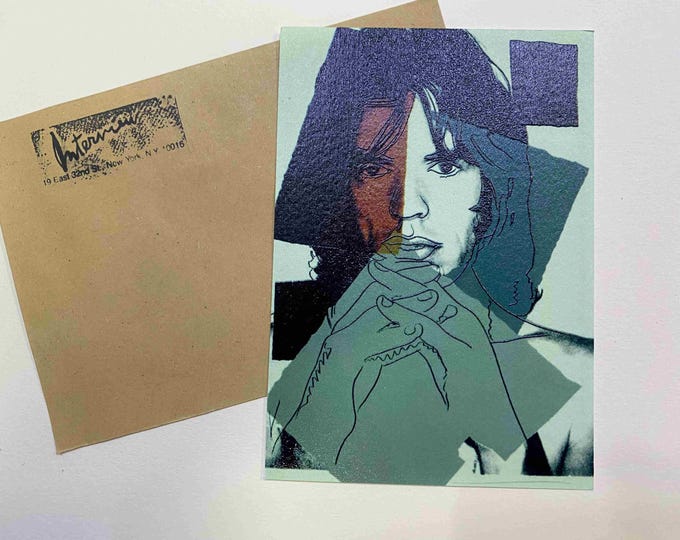 Andy Warhol postcard INTERVIEW silkscreen cm 15x10 certificate TIM HUNT ex director Warhol Estate