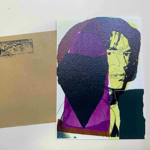 Cartão postal de Andy Warhol ENTREVISTA serigrafia cm 15x10 certificado TIM HUNT ex-diretor Warhol Estate