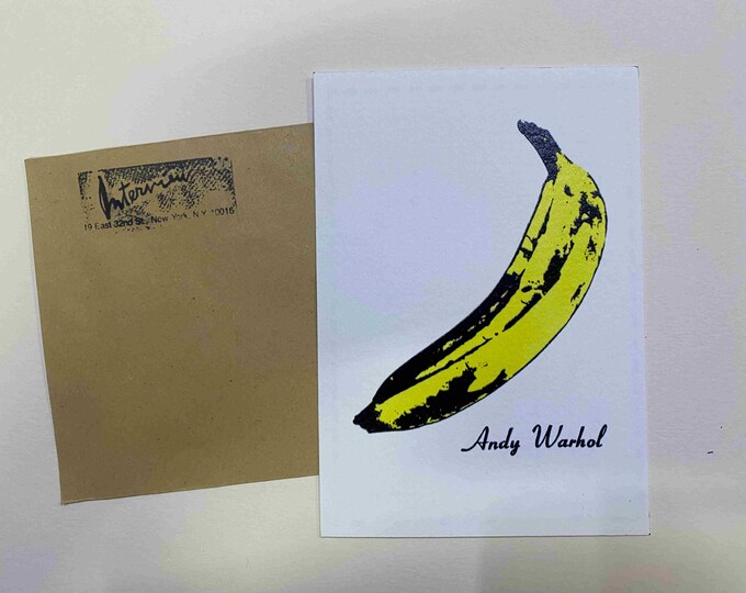 Andy Warhol postcard INTERVIEW silkscreen cm 15x10 certificate TIM HUNT ex director Warhol Estate