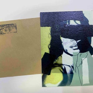Cartão postal de Andy Warhol ENTREVISTA serigrafia cm 15x10 certificado TIM HUNT ex-diretor Warhol Estate