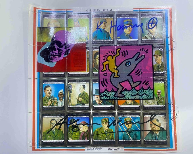 Andy Warhol Postal Sheet stamped and cancelled with certificate