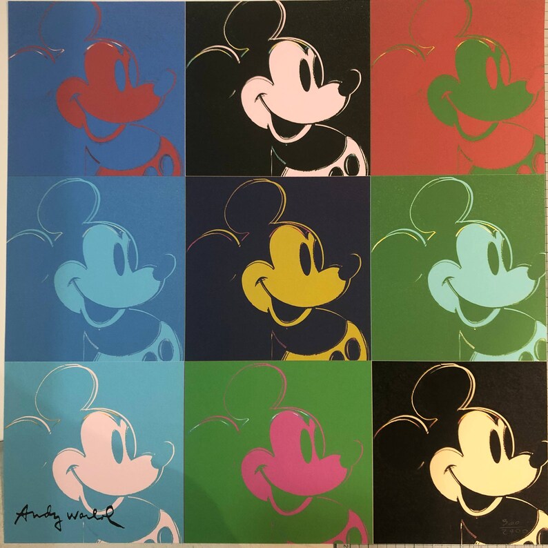 Andy Warhol Offset lithograph shops dim. cm 60x60 signature print authentic certificate