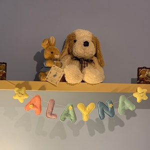 Beautiful handmade felt name garland for babies and children. Every one is unique!