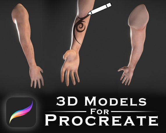 Procreate 3D Models Male Arm Perfect for Tattoo Art 3D - Etsy