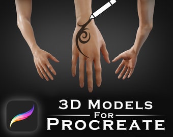 Procreate 3D models - Female Arm and Hand - Perfect for tattoo art | 3D Arm | Elbow | Hand | Fingers
