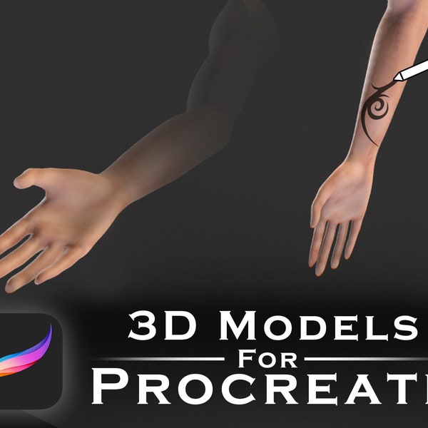 Procréer des modèles 3D - Bras féminin - Parfait pour l’art du tatouage | Bras 3D | Coude | | Doigts