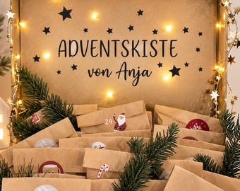 Advent calendar stickers | Advent box stickers | Personalized with name | Advent calendar with name & stars | Gift idea