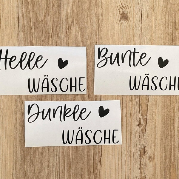 Aufkleber Wäsche | Wäscheaufkleber| Herz| Ordnung| Sticker| Ordnungsaufkleber