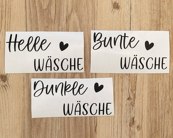 Aufkleber Wäsche | Wäscheaufkleber| Herz| Ordnung| Sticker| Ordnungsaufkleber