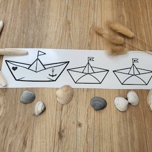 Aufkleber Set Boot| Origamiboot| Papierboot| Maritim| Fensterbild