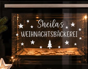 Personalized Christmas Bakery Stickers | Cookie Tin Stickers | Christmas Oven Decorations | Vinyl Kitchen Stickers | Gift