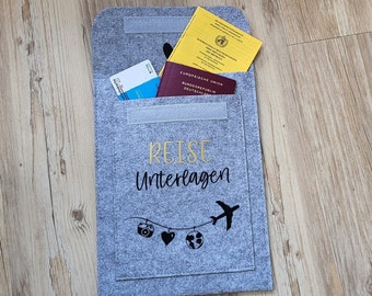 Personalisierter Reiseorganizer| Geschenk| Hülle für Reiseunterlagen| Reisepasshülle| Reiseplaner| Reisetasche| Reisen