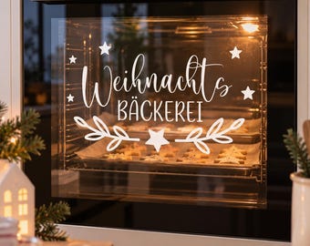 Personalized Christmas Bakery Stickers | Oven | Christmas Decoration Stickers | Name | Vinyl Film | Baking