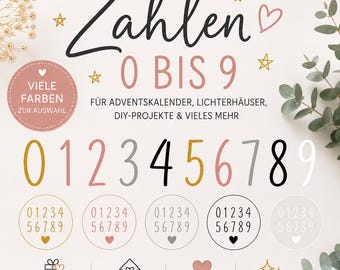 Vinyl number stickers – individual numbers for bins, mailboxes, birthdays, house numbers | Number sheets