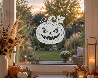 Halloween Pumpkin Stickers | Autumn Pumpkin Stickers for Windows & Lanterns | Autumn Window Decorations | Halloween Decorations | Vinyl Stickers