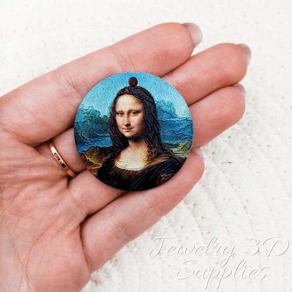 Mona Lisa Pop Art Round Pendant Necklace Beautiful Fashion Jewelry