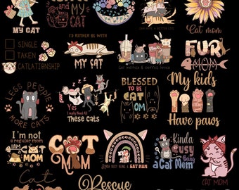 Boho Mystical Quotes Png, Cat Paw Png, Cat Mom Png, Fur Mama Png, Best Cat Mom Ever, Sublimation Design