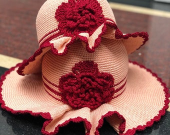 Flower Hat Crochet, Sun Hat Crochet, Sun Hat Women, Wide Brim Hat Women, Hat Women Summer, Honeymoon Hat, Hat Vintage, Mother Day Gift