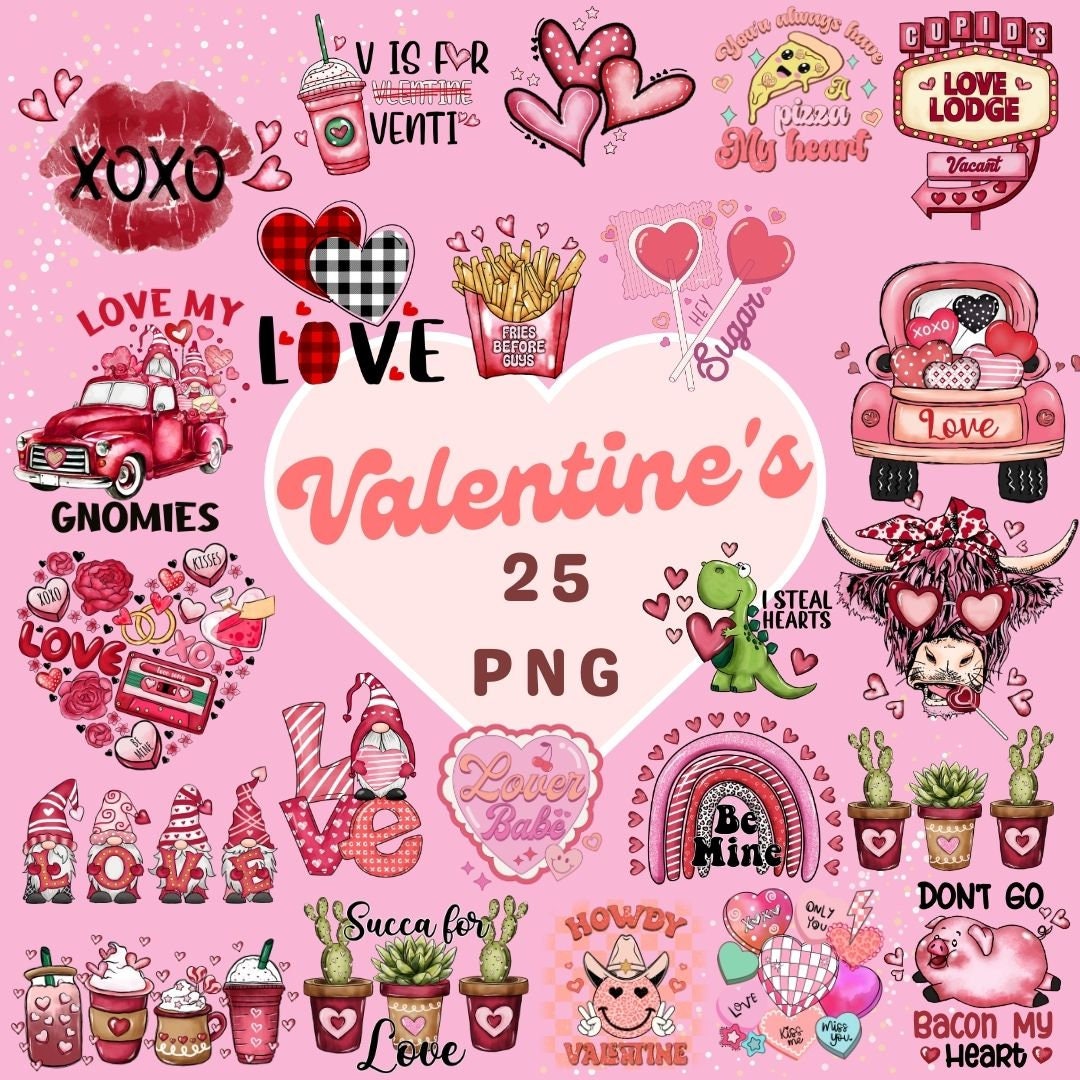 Love XOXO Png, Valentine Png Bundle, Valentines Gnome Png, Groovy ...