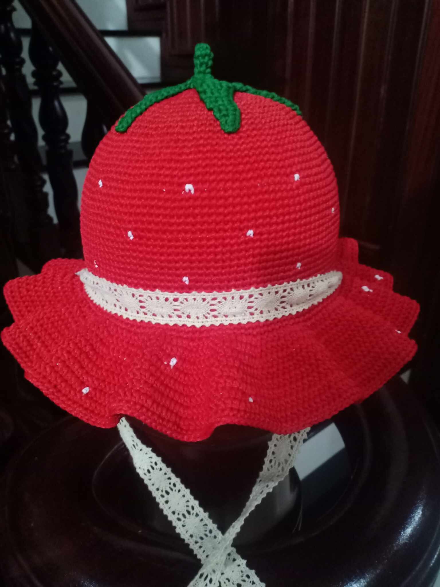 Handmade Ladies Crochet Natural Nature Straw Bucket Hat Spring Summer Beach Panama Fedoras Caps