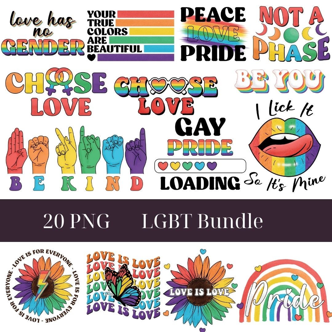 Lgbt Sublimation Bundle Png, Pride Month Png, Gay Coquette Bow Png ...