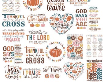 Graphismes chrétiens d'automne pour Thanksgiving, Sublimation Png, Christian Png, Dieu Jésus Png, Vibes d'automne Png, Conception de chemise d'automne, Png citrouille épicée