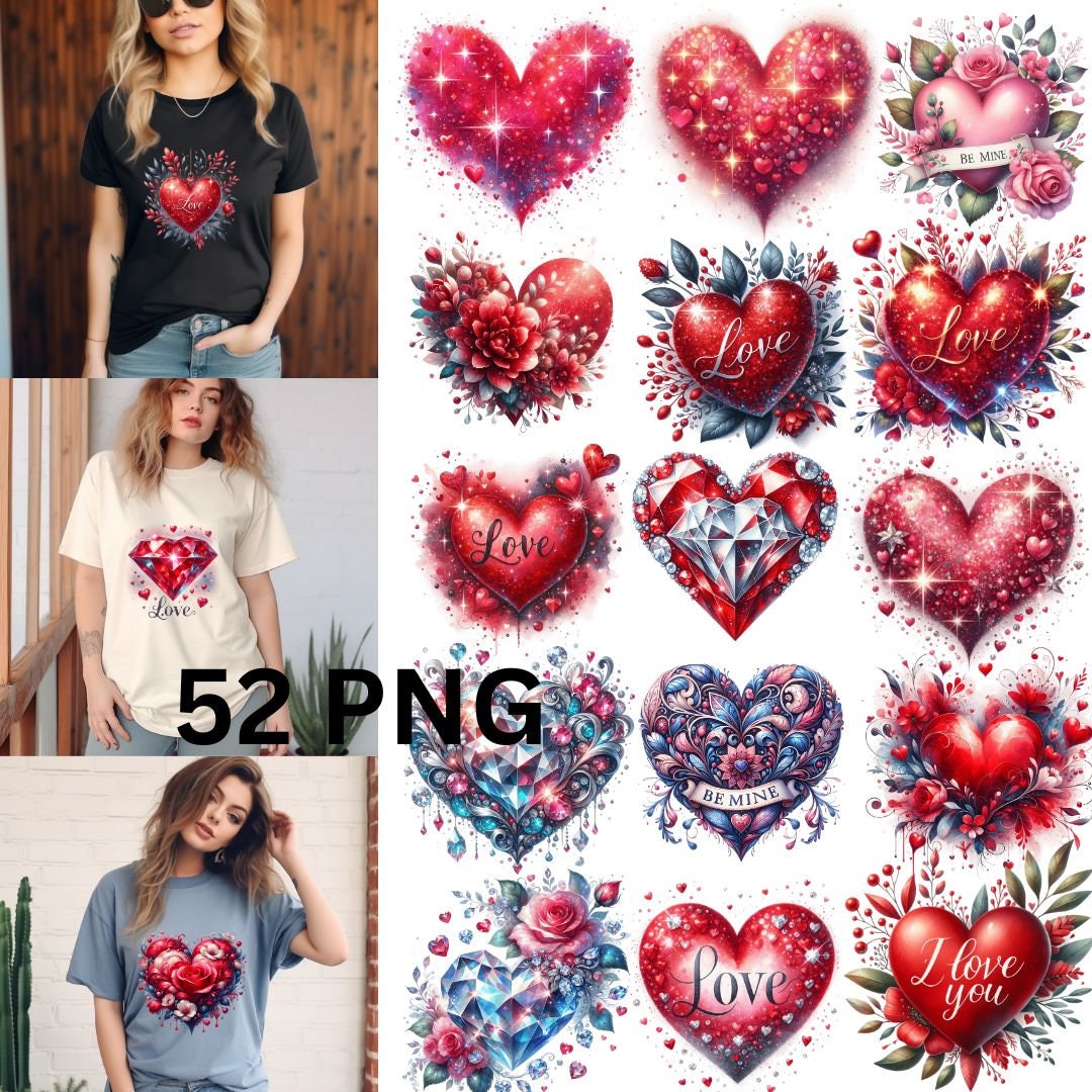 Heart Valentine's Day Png, Sublimation Design, Valentines Png, Trendy ...