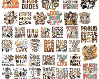 Dog Mom PNG Bundle, Paw Print Png, Fur Mama Png, Dog Mama T-Shirt Design, Proud Dog Mom Png, Dog Quotes Png, Dog Lover Shirt
