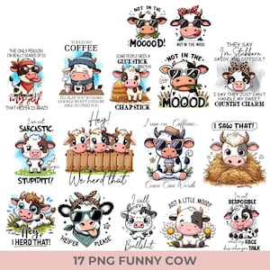 Sarcastic Animal Shirt Sublimation Bundle, Funny Farm Quotes, Animals Cow Racoon Duck Print, Sarcastic Quotes Mug Print, Cat Mug Design