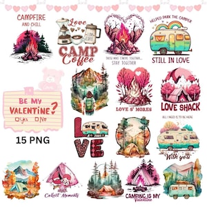 Valentine Camping Png Bundle, Adventure Shirt Design, Camp Life Shirt, Camping Life, Camper Sublimation Design