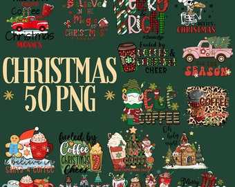 Png di Natale retrò, Design della camicia di Natale, Png dell'albero di Natale, Pacchetto natalizio, Png di buon Natale, Download digitale