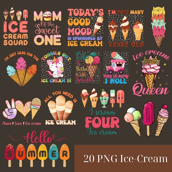 Ice Cream Sublimation Bundle Png, Ice Cream Png, Ice Cream Graphics Png, Instant Download