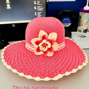 Summer Sun Hat, Sun Hat Women, Hat Crochet, Summer Hat, Hat Crochet Flower, Women Brim Hat, Crochet Beach Hat, Honeymoon Hat