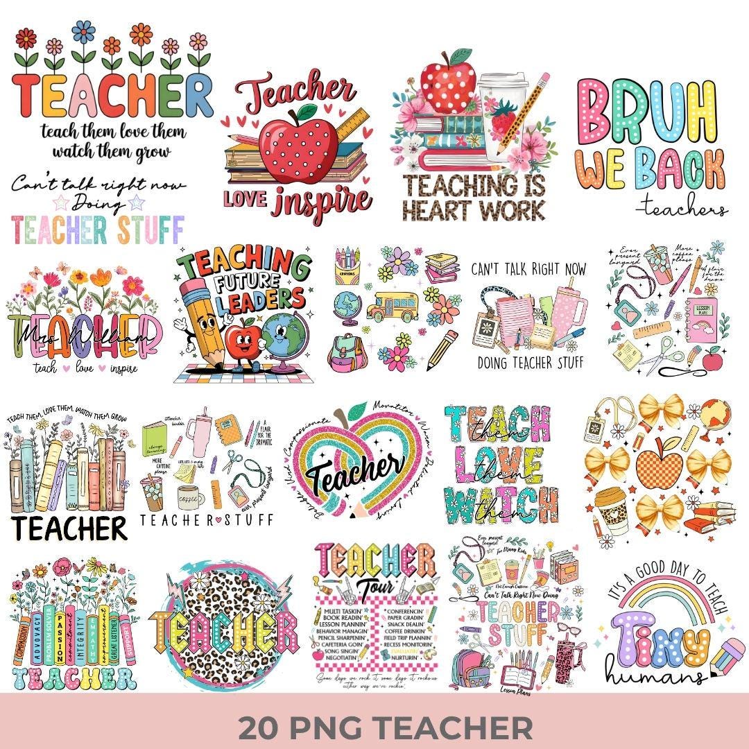 Teacher Png for Shirts, Back to School Sublimation Png, First Day of ...
