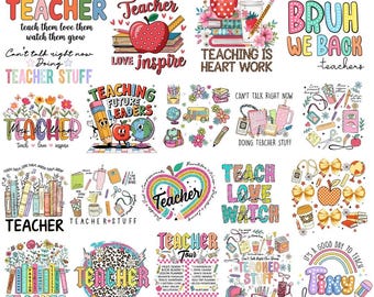 Teacher Png For Shirts, Back to School Sublimation Png, First Day of School, Teach Love Inspire, School Png, Teaching Shirt Gift For Teacher