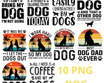 Dog Quote Png Bundle, Dog Mom Png, Best Dog Dad Ever, Paw Png, Funny Dog, Dog Lover Png, Sublimation Designs
