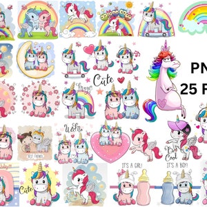 EINHORN PNG, süßes Einhorn Png, Regenbogen Einhorn Png, Liebe Einhorn Png, Einhorn Geburtstag Png, Paar Png, digitaler Download
