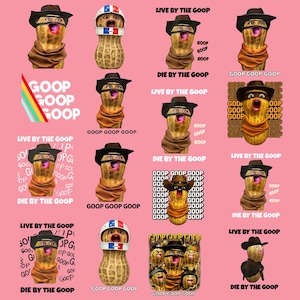 Lot de tasses Png The Burnt Peanut GOOP, Burnt Peanut Shirt Png, Peanut GOOP Bungulato Png, Meme cadeau tendance, Viral Meme Tee Print Png