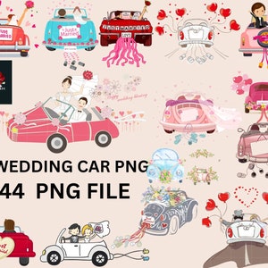 Just Married Wedding Car PNG, Stampa matrimonio, Wedding Car PNG, Just Married Car PNG, Stampa invito matrimonio, Congratulazioni, Scarica