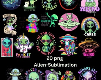 Alien Png, Funny Alien Shirt Png, UFO Alien, Space Png,  Alien Graphic Design,  Sublimation Bundle