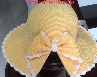 Women's Wide Brim Hats, Hand Crochet Hats, Handmade Hats, Summer Sun Hats, Bridesmaid Hats, Beach Hats, Mom Gifts, Honeymoon Hats