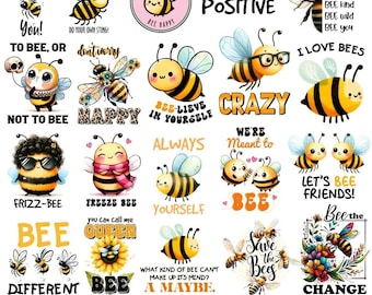 Grappige bij png-ontwerpen voor T-shirt, bijcitaten sublimatiebundel, bijensoort png, honingbij png, dierenvriend T-shirt