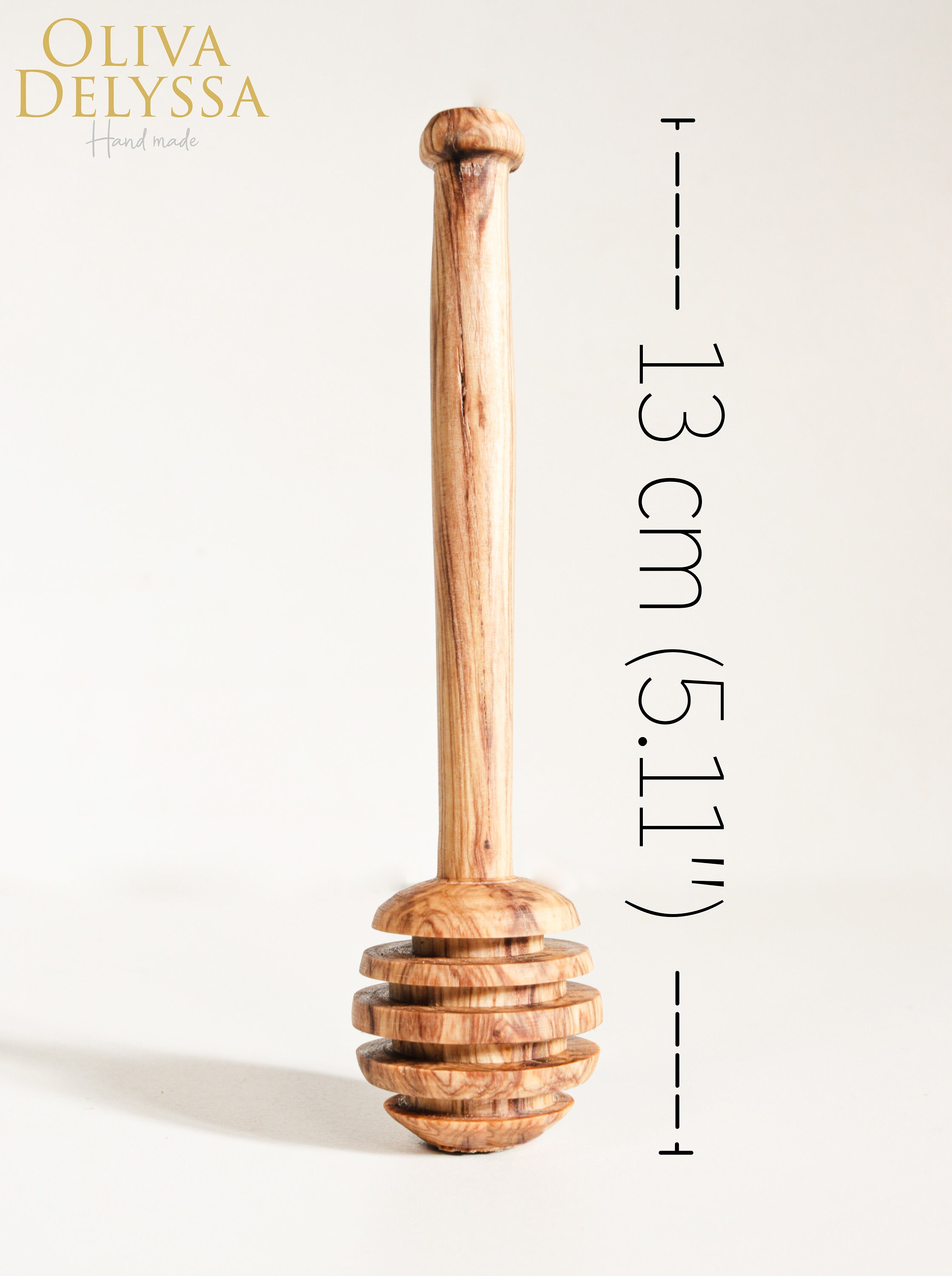 Oliva Delyssa Ustensiles de Miel Sculptés Main, Cuillère à Miel en Bois d'olivier 13 cm Fabriqué La