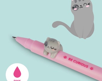 LEGAMI Lovely Friends gel pen with removable kitten - pink ink