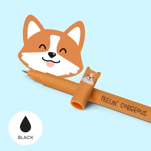 LEGAMI Stylo Gel Effaçable Corgi – Noir