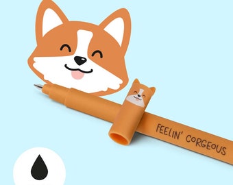 LEGAMI Bolígrafo de gel borrable Corgi – Negro