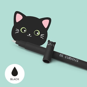 LEGAMI Stylo Gel Effaçable Chat – Noir